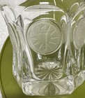 Set Of 2 Fostoria Frosted Coin 3 5    Lowball Glass Cocktail Bar Whiskey Glass New