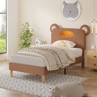 Bed Frame With Led Light Storage Bear Headboard Cartoon Cute Kids Twin Size Bed