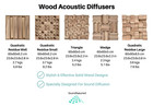 Wood Acoustic Diffuser Panel - Wooden Acoustic Sound Diffusion Wall Panels
