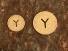 Lot Of Two  2  Vintage New York City Transit Tokens   small Y     large Y  