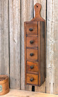 Antique Primitive Vintage Wooden 5 Drawer Spice Cabinet Apothecary