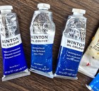 Winsor Newton Oil Paint 37ml Lot Of 6 Blues Used   New Old Stock Free Shipping 