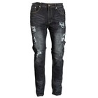 Mens Distressed Ripped Jeans Slim Fit Urban Streetwear Acid Wash Denim Pants