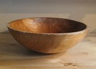 Hand Turned 13  Wood Dough Bowl 1 2 Inch Lip Edge Maple Vtg 