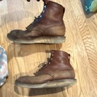 Brown Leather Lace Up Ankle Work Boots For Men  Rubber Sole  Fall Winter