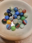 Vintage Glass Marble Lot A 24 Mixed Swirl Patch   Clear Marbles 5 8  Collectible