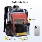 Vorspack Clear Backpack Heavy Duty Pvc Transparent With Black 