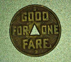 Antique Pittsburgh Railways Co  1922 Token Coin One Fare Railway