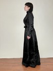 1890s Silk Two Piece Victorian Mourning Black Bodice And Skirt With Embroidery