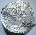 1651  la Capitana  Shipwreck Countermark Spanish Bolivia 8 Reales 1600s Cob Coin