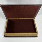 Faux Book Storage Box Secret Vintage Leather Look Gold Trim Magnetic Close Lined
