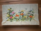 Vtg 70s Paragon Country Garden Crewel Embroidery Large Poppies Flowers Rare