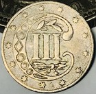 1860 Three Cent Silver Piece Trime 3c Type 3 Ungraded Choice Us Coin Cc29785
