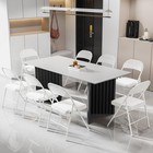 4 White Portable Folding Chairs Padded Cushion Back Pu Leather Outdoor Events