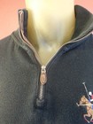 Polo Ralph Lauren Half Zip Sweater  Rib Cotton Sweatshirt Black Pullover Rl Pony