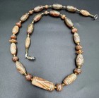 Ancient Etched Carnelian Agate Beads Necklace Beautiful Colour