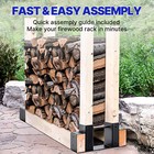 Outdoor Firewood Rack Bracket Kit Log Stacking Stand Holder Log Storage Rack Set