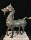 15 2  Old Chinese Dynasty Bronze Ware Fengshui 12 Zodiac Year Horse Sculpture
