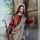 Vintage Jesus Knocking At The Door Framed Print Revelation 3 20 Christian Art