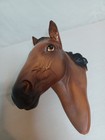 Vintage Norcrest Porcelain Horse Head Hanging Wall Plaque Japan P637 Brown 3d