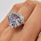 Rare 7 20 Ct Certified Heart Cut Solitaire White Treated Diamond 925 Silver Ring