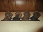 Set Of 4 Antique Vintage Cast Iron Factory Industrial Caster Cart Wheels