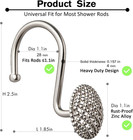 Nickel Shower Curtain Hooks 12pcs  Heavy Duty Rings For Shower Rod