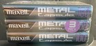 New 3 Pack Maxell Type Iv Metal Capsule 100 Audio Blank Cassette Tapes - Sealed
