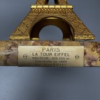 Eiffel Tower Souvenir Gold Figurine Marble Base 7  Tall Vintage