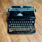 Antique Typewriter 1937 Royal Glossy Black Model O Vintage W  New Ribbon