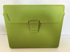 Vintage Sterling Plastics Letter File Box Avocado Green Plastic Portable Tote Mc