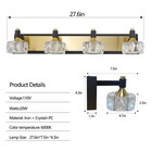 28   Vanity 4 Light Led Modern Black Gold For Bathroom Mirror Wall Lamp Fixture