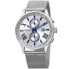 Men s Akribos Xxiv Ak905ss Multi-function Silver Dial Stainless Steel Mesh Watch