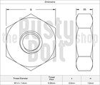 M1 4 Hex Nuts  A2 304 18-8  Stainless Steel