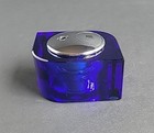 Blue Glass Butane Table Desk Lighter Refillable Modern Unique   Elegant