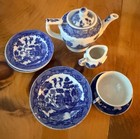 Vintage 1940   s - 1950 Blue Willow China Child s Tea Set Made In Japan 11 Pieces