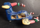 Vintage Super Cute Candelario Medrano Blue Airplane Sculpture Folk Art Pottery