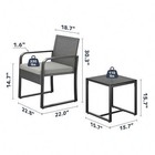 3-piece Patio Bistro Set - Outdoor Rattan W  Glass Table   Cushions