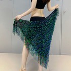 2026 Belly Dance Hip Scarf Shiny Sequin Belt Tassel Dance Wrap Skirts Plus Size