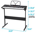 61-key Portable Electric Keyboard Piano W built In Speakers   Stool   Microphone