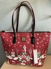 Disney Dooney   Bourke Yuletide Christmas Holiday Mickey   Friends Tote Nwt