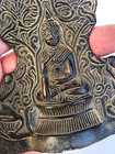 Fine Antique Tibetan Burmese Asian Bronze Buddha Votive Plaque  19th Century