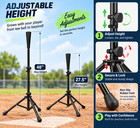 Baseball Batting Tee Adjustable Portable Softball T-ball Hitting 27 5-46in W bag