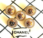 Chanel Vintage Gold Metal Button  22mm  set Of 5 