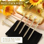 6 Pcs Fancy Crystal Diamond Pens For Women  Glitter Ballpoint  Gift Set  gold 