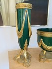 Antique French Napoleon Lll   Neoclassic Gilt Bronze   Tole 3pc Set Centerpiece