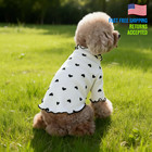 Pet T-shirt Heart Print Stretch Vest Clothes For Dogs Cats Puppy Summer Wear Usa