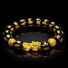 Feng Shui Pixiu Wealth Bracelet     Black Obsidian Lucky Protection Charm   Ring