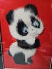 Japanese Matsuhato Bunka Punch Embroidery Panda Bear Framed 18 5  X 15 