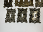 Vintage Brass Metal 9 Pc Lot Light Switch Plate Wall Outlet Covers Edmar 60d